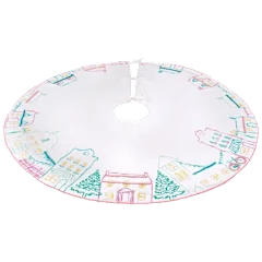 The Embroidered Village Tree Skirt