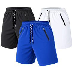 3-Pack: GBH Men's Performance Training Shorts with Zipper Pockets