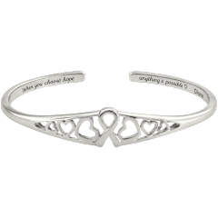 Dloria Cancer Awareness Heart Cuff Bracelet