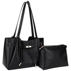 Poppy & Harper Lucy 2-Piece Soft Body Tote with Inner Bag & Hanging Charm