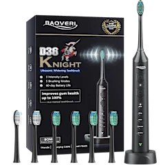 BAOVERI D36 Knight Ultrasonic Whitening Toothbrush with 6 Brush Heads