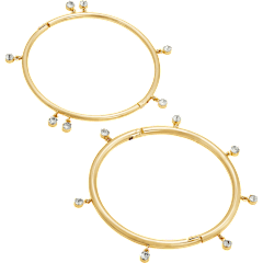 2-Pack: Savvy Cie Bangle with Round Cubic Zirconia Fringe