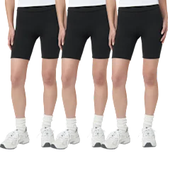 3-Pack: HUE Wide Band Blackout Bike Shorts
