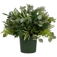 The Pre-Lit Winter Greenery Urn With Pinecones