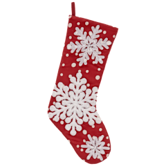 The Red Snowflake Stocking With Beaded Accents
