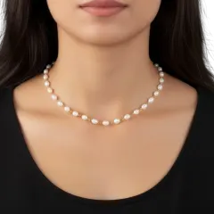 LOREN + OLIVIA Pearl & Link Necklace
