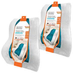 2-Pack: BLACK+DECKER Memory Foam Lumbar Support Pillow with Cooling Gel