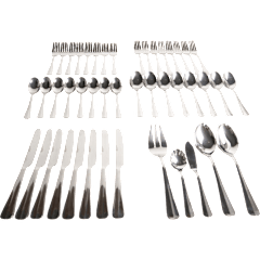 Kitchinox Georgetown 45-Piece Mirrored Stainless Flatware Set