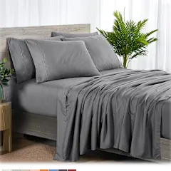 Bibb Home 6-Piece Rayon from Bamboo Sheets with SureGrip Straps