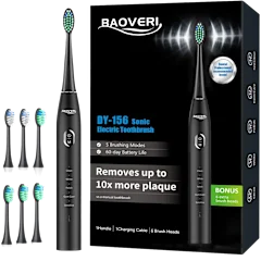 BAOVERI DY-156 Sonic Electric Toothbrush with 6 Brush Heads