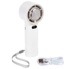 Ventilador Portátil Recargable de Mano Hammacher Schlemmer con Toque Frío
