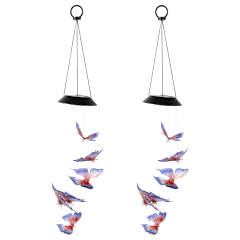 2-Pack: Vistalite Solar-Powered Butterfly Glow Chimes