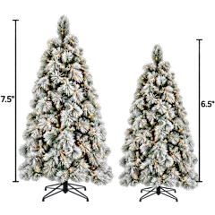 National Tree Company Flocked Bavarian Pine Trees with Clear Lights