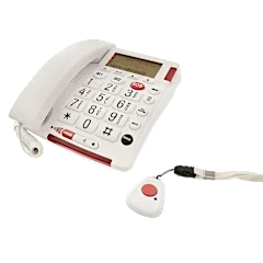 First Alert Big Button Telephone with Emergency Key & SOS Remote Pendant