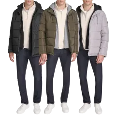Chamarrón acolchado con capucha y chaleco interior de punto para hombre Kenne...