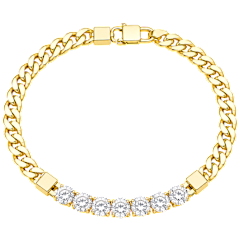 Saffron 18K Gold Plated Cuban Link Cubic Zirconia Bracelet