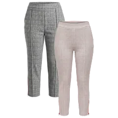 2-Pack: HUE Glen Plaid Loafer Skimmer Plus-size Pants