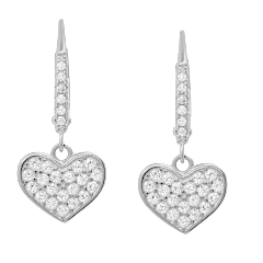 Kylie Harper Sterling Silver Petite Dangling Heart Leverback Earrings