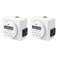 2-Pack: Hakol UltraGrow 120V Digital Programmable 7-Day Timer Outlet Plug
