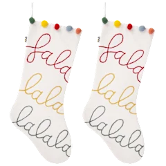 2-Pack: National Tree Company "Falala" Embroidered Stockings
