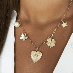 Jennifer Miller 14k Gold-Plated Charm Chain Necklace
