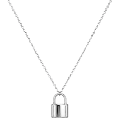 Saffron Stainless Steel Padlock Pendant Necklace