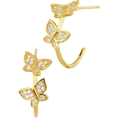 Savvy Cie Pave Butterfly Hoop Earrings