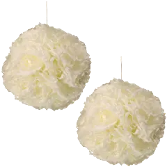2-Pack: National Tree Company 8.75" Glittered Rose Ball with Hanging Ropes