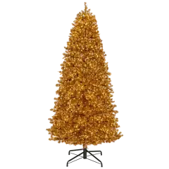 The Golden Christmas Tree Lit in Warm White