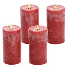 4-Pack: Luminara Flameless 6.5" Chalky Pillars