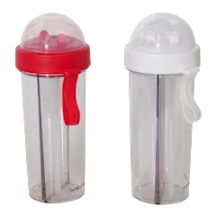 2-Pack: Improvements Dual Chamber Cups with Straws