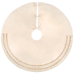 The Off-White and Gold Fringed Tree Skirt
