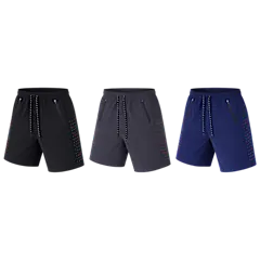 3-Pack: GBH Men's Perforated Performance Training Shorts with Zipper Pockets