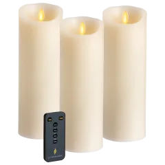 The 3-Piece 8.5" Pillar Flameless Candle Trio with Remote Control