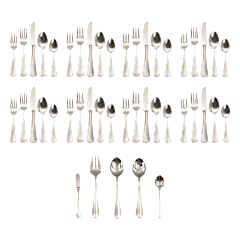 Kitchinox Georgetown 45-Piece Mirrored Stainless Flatware Set