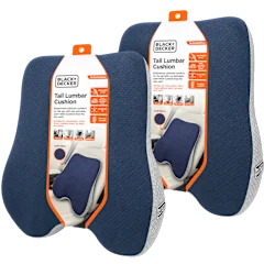 2-Pack: Black+Decker Quilted Knit Tall Lumbar Cushion