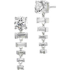 Savvy Cie Round & Step-Cut Graduated Drop Earrings