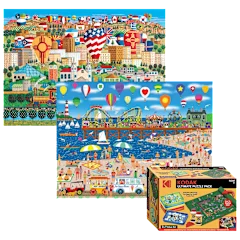 The Seaside and Southwest Puzzle Pair With Roll-Up Mat