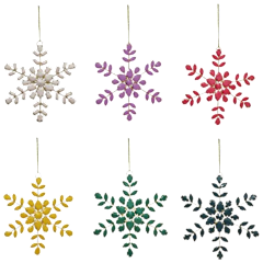 6-Pack: National Tree Company Beaded Snowflake Ornaments