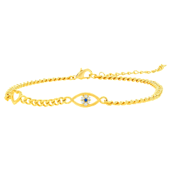 Donatello Gian Heart & Created Blue Sapphire Bracelet