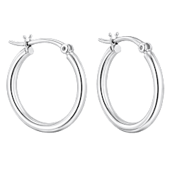 Donatello Gian Sterling Silver Classic Huggie Hoops