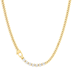Saffron 18K Gold Plated Cuban Link Cubic Zirconia Necklace