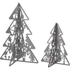 The Silver Wood Tabletop Tree Pair
