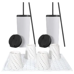 Juego de 7 Vasos JoyJolt y Set de Secado de Botellas Improvements