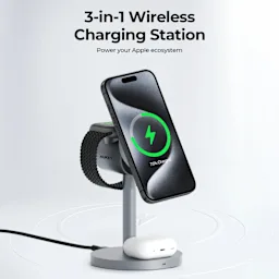 AUKEY MagFusion Qi2 Estación de Carga Inalámbrica 3 en 1