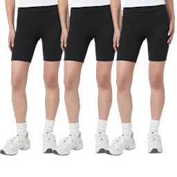 Paquete de 3: Shorts de Bicicleta HUE de Cintura Ancha y Opacos