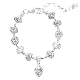 Pulsera con Dijes de Corazones de Cristal Gian de Donatello