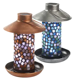 Smart Solar Mosaic Glass Solar Bird Feeder