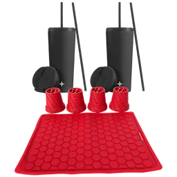 Juego de 7 Vasos JoyJolt y Set de Secado de Botellas Improvements