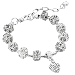 Pulsera con Dijes de Corazones de Cristal Gian de Donatello